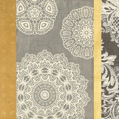 Contemporary Lace II - Yellow Grey