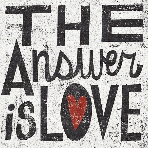 The Answer Is Love Grunge Square Cuadro Decorativo Amor