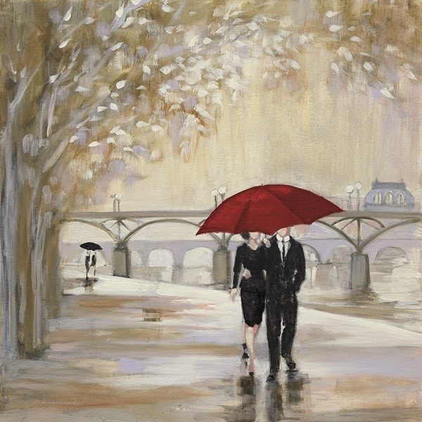 Romantic Paris III Red Umbrella