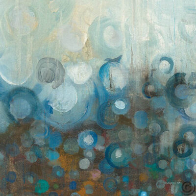Blue and Bronze Dots VII