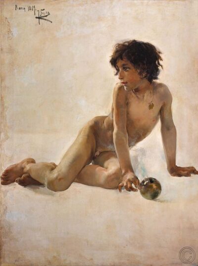 Retrato de un niño desnudo.