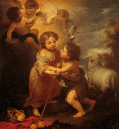 Niño Jesús con el joven Juan Bautista