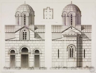 Fachada y parte trasera de la Iglesia Ortodoxa de Atenas