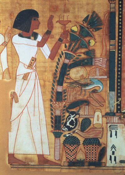 Mujer con ofrendas en el altar (Egipto)