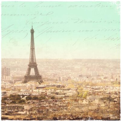 Eiffel Landscape Letter Blue II