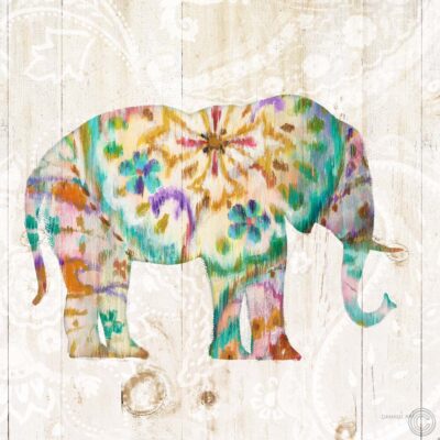 Boho Paisley Elephant I