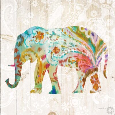 Boho Paisley Elephant II