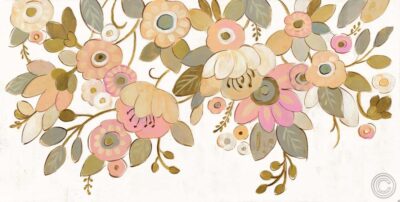 Decorative Pastel Flowers on White