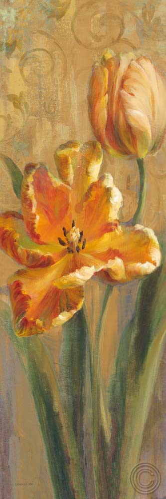 Parrot Tulips on Gold I