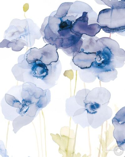 Delicate Poppies II Blue