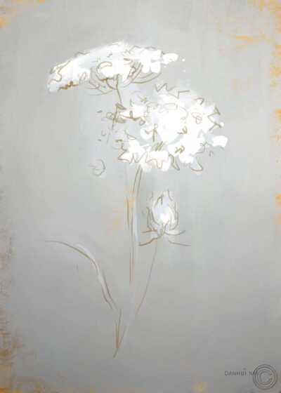 Bosquejo floral blanco II
