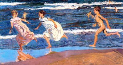 Corriendo por la playa 1908.